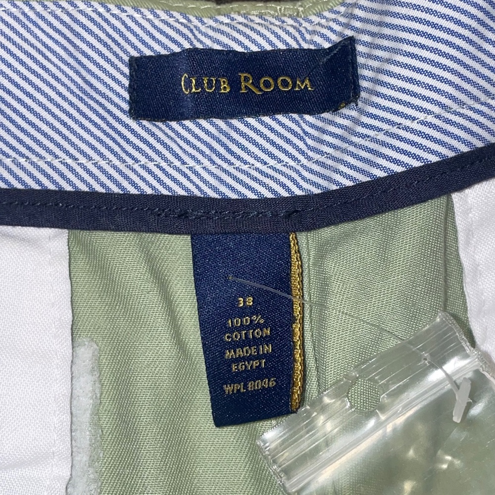 NEW Men's Club Room Green Clover Chino Short Adult Sz W 30 Inseam 10 100% Cotton - Picture 9 of 9